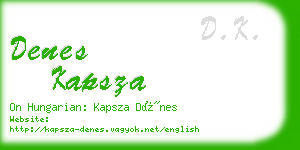 denes kapsza business card